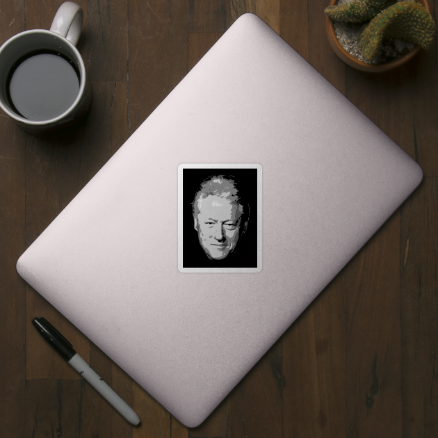 Bill Clinton Black and White by Nerd_art